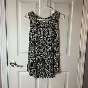 Old Navy Black Leopard Print Luxe Sleeveless Shirt L